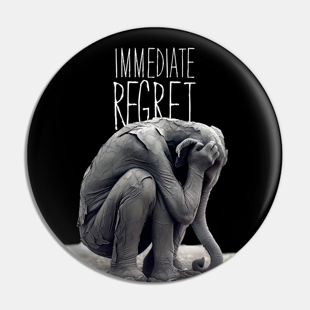 The Republican Party: Immediate Regret on a dark (Knocked Out) background Pin by Puff Sumo