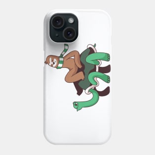 Funny Sloth Riding a Tortoise Turtle Phone Case