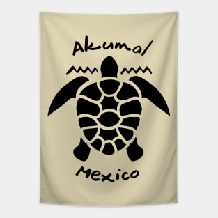 Diving with Sea Turtle - Akumal, Mexico Tapestry