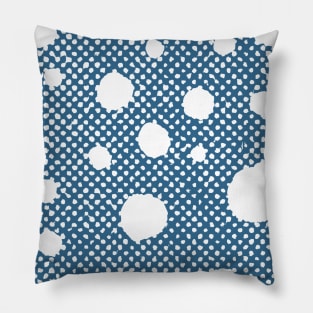 Scruffy Blue Spots Pillow