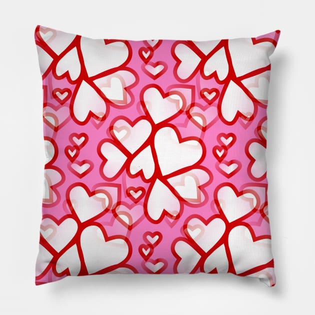 HAPPY Valentines Day White Hearts. Pillow by SartorisArt1
