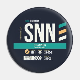 Shannon (SNN) Airport Code Baggage Tag B Pin