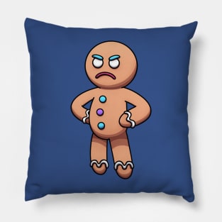 Mad Gingerbread Man Cartoon Pillow