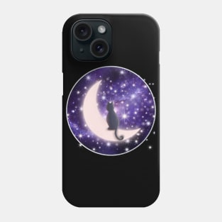 Cosmic Kitty Moon Phone Case