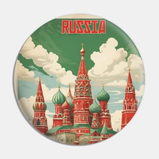 Russia Vintage Tourism Poster Pin