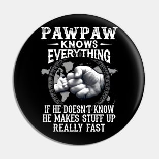 Pawpaw Knows Everything If He Doesn't Know Father's Day Pin