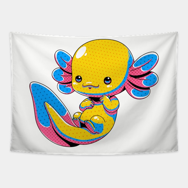 Axolotl Pop Art Tapestry by GoshWow 