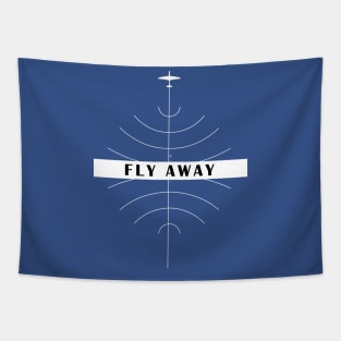 Aviation Minimalistic Fly Away Design Tapestry