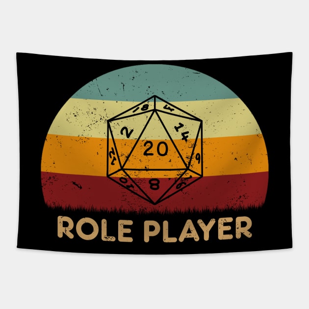 Retro Sunset - Dungeons And Dragons Role Player Tapestry by GoodIdeaTees