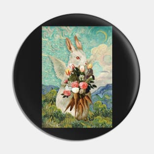 Easter Bunny Bouquet Van Gogh Cypresses Mashup Pin