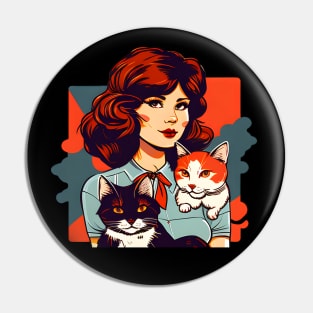 A Full Time Cat Mom - Purrfect Cat Mother Pin