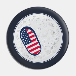 Footprint on the Moon.Stars and Stripes Pin