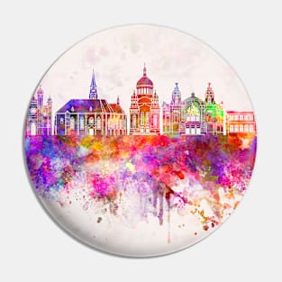 Cluj-Napoca skyline in watercolor Pin