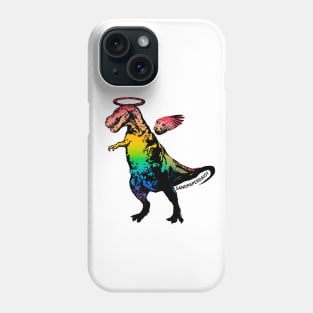 Rainbow Angel T-Rex winged halo dinosaur lgbt gay pride Phone Case