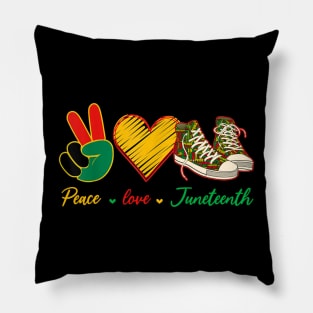 Peace Love Juneteenth 1865 Freedom Day Afro Afro Shoes Pillow