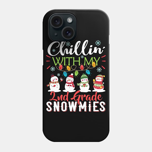 Chillin With My 2nd Grade Snowmies Teacher Snowman Christmas Gift Phone Case by Kens Shop