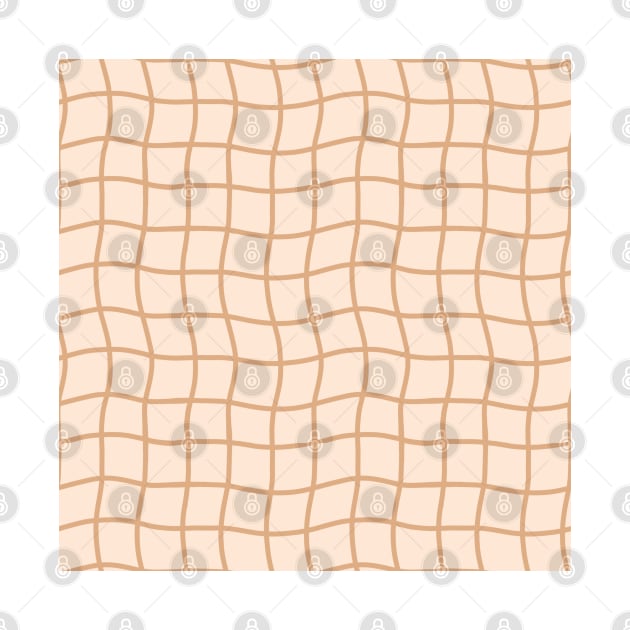 Minimal Abstract Squiggle Grid - Warm Neutrals by JuneNostalgia