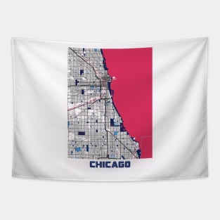 Chicago - Illinois MilkTea City Map Tapestry