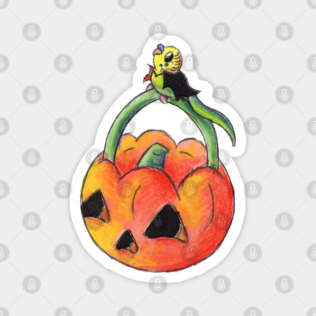 Green Trick or Keet Magnet by KristenOKeefeArt