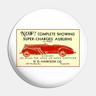1935 Super-Charged Auburn Speedster Advertisement Pin