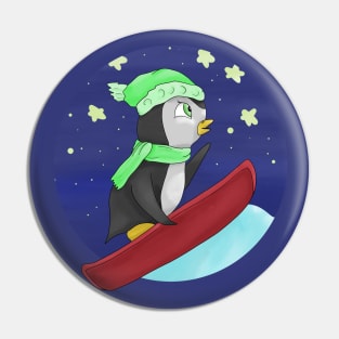 Penguin, snowboarder Pin