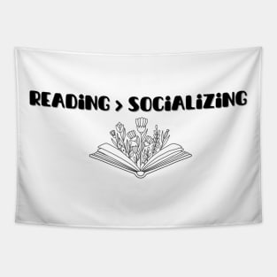 Reading over socializing | introvert gift idea Tapestry