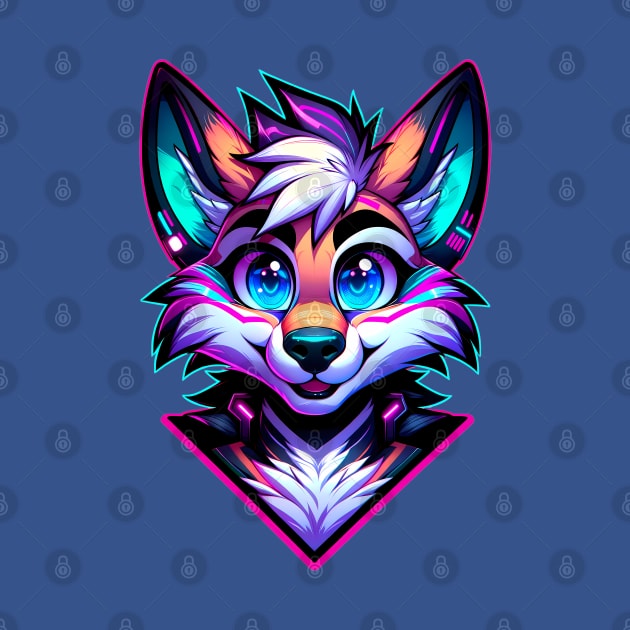 Cyberpunk Neon Furry Anthro Fox by Blue Bull Bazaar