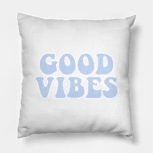 Light Sky Blue Good Vibes Vsco Design Pillow