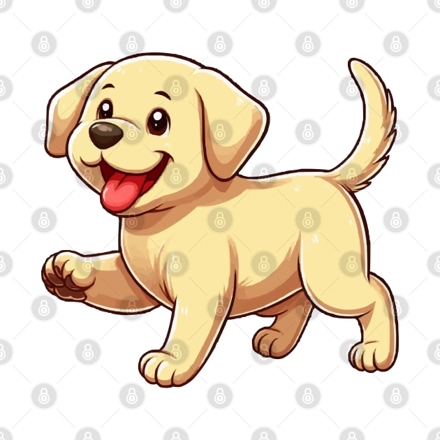 yellow labrador retriever puppy cartoon by fikriamrullah