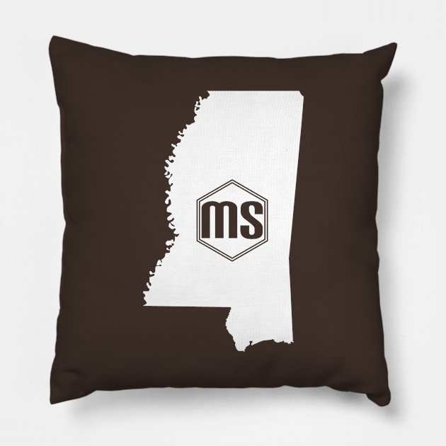 Mississippi Homer (White) Pillow by caknuck