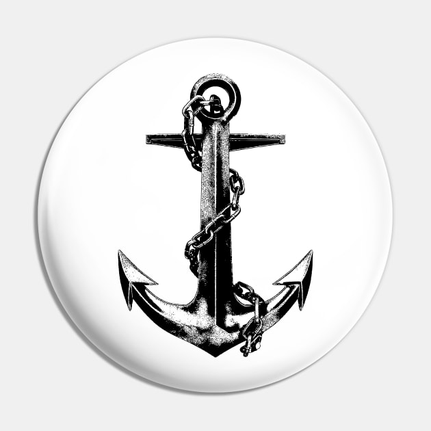 Distressed Anchor and Chain Pin by KodeLiMe