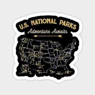 Us National Parks Maps Magnet