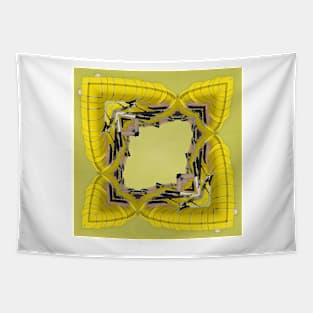 design in square format in shades of yellow and grey Tapestry