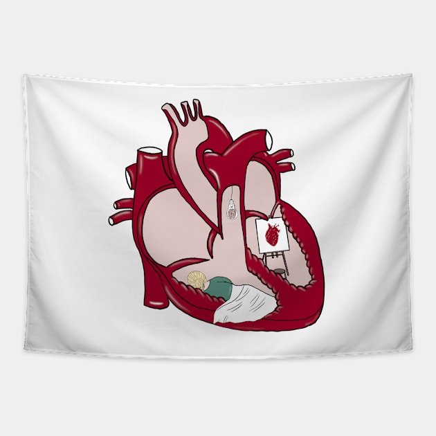 Heart anatomy Tapestry by Carries Design 