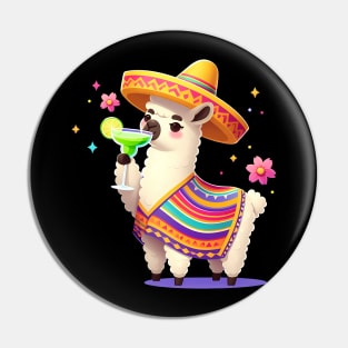 Drinking Margarita Mexican Poncho Cinco De Mayo Pin