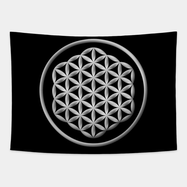 Flower of Life Sacred Geometry White Tapestry by Wareham Spirals