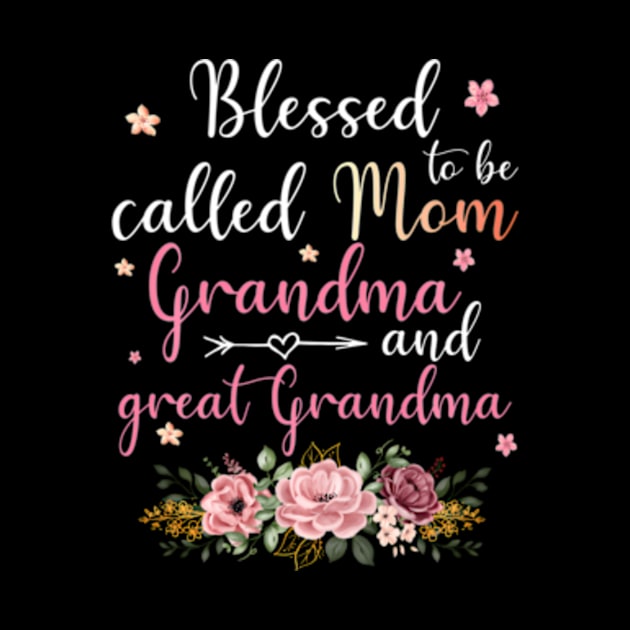 Blessed To Be Called Mom Grandma And Grandma by Ro Go Dan