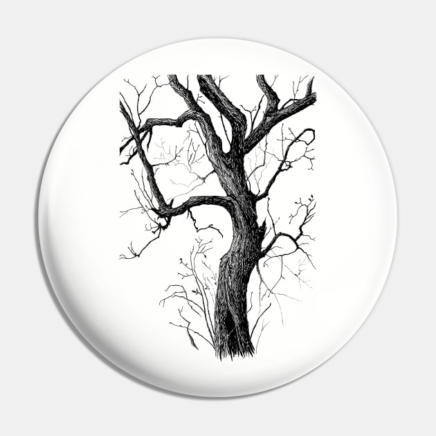 Old Tree Pin by Averinartprint