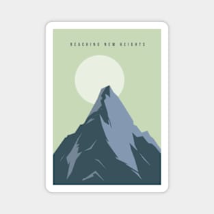 Reaching New Heights Mountaintop Illustration Magnet