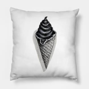 Melting black ice cream Pillow