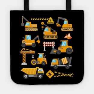 Construction Excavator Kids Site Truck Birthday Toddler Boys Tote