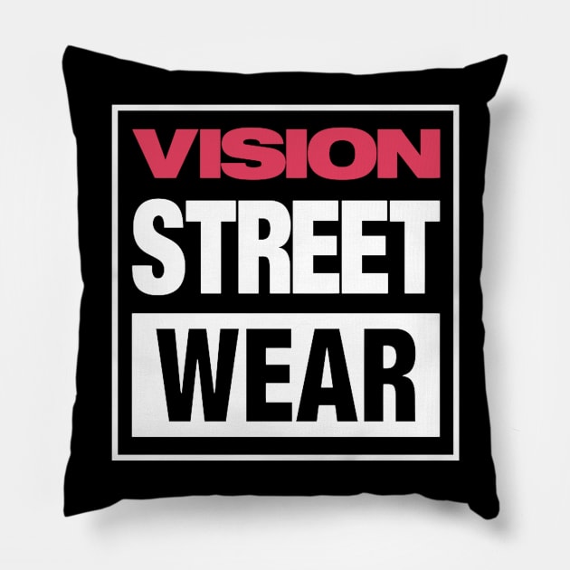 Vision Street Wear 80s Skateboarding Retro 1980s Classic Pillow by AJstyles
