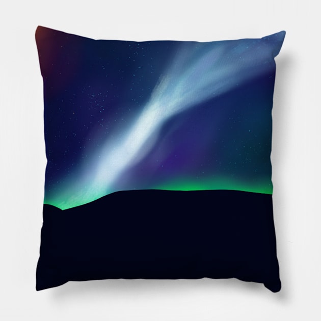 Night sky Hills Pillow by BwPEKKA