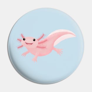 Cute pink happy axolotl Pin