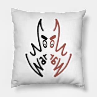 no war in silhouette, peace themed graphic design, Pillow