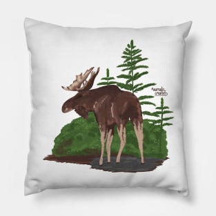 Moose in forest Pillow