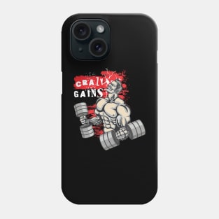 Crazy gains - Nothing beats the feeling of power that weightlifting, powerlifting and strength training it gives us! A beautiful vintage movie design representing body positivity! Phone Case