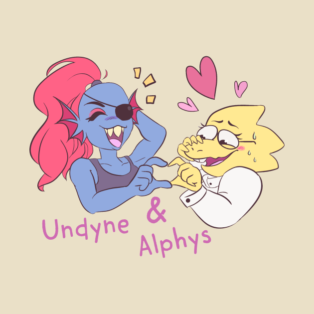 Undyne & Alphys by Midnight_rabbit