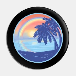 Rainbow Sunset Beach Pin