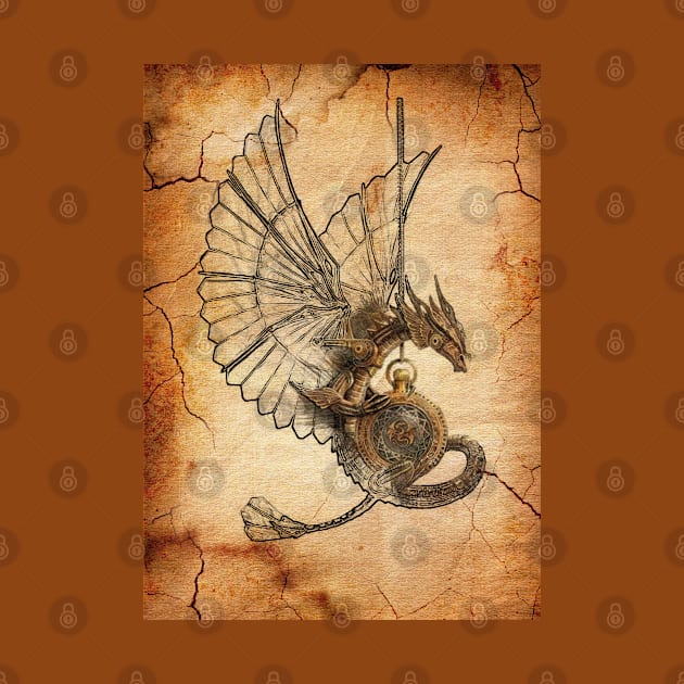 Steampunk. Dragon with wings by CatCoconut-Art